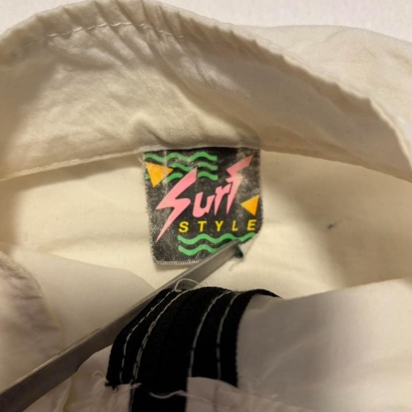 Vintage Surf Style Pullover Windbreaker Jacket OS XXL White FLAW - Picture 6 of 7